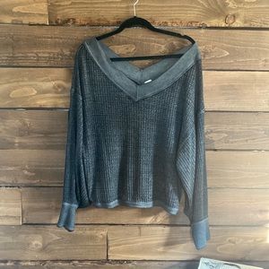 Free people South Side Thermal Waffle Sweater